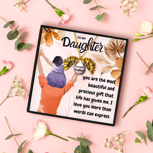 Gift for Daughter Sunflower Pendant Necklace - daughter necklaces - Gift for Daughter Sunflower Pendant Necklace - Default Title - by Hunny Life