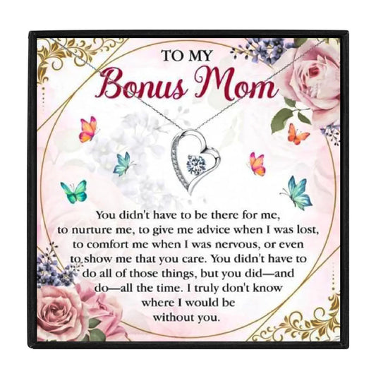 Gifts for Bonus Mom Necklace - Bonus Mom Necklace - Gifts for Bonus Mom Necklace - txx199k14 Gift Box - by Hunny Life