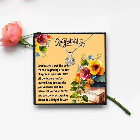 Graduation Necklace Gift With Inspiration Message - Graduation necklaces - Graduation Necklace Gift With Inspiration Message - Rose Gold - by Hunny Life