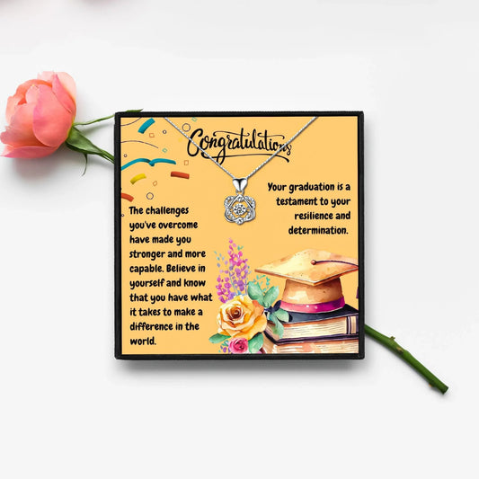 Graduation Necklaces With Heartlet Message Gift - Graduation necklaces - Graduation Necklaces With Heartlet Message Gift - Rose Gold - by Hunny Life