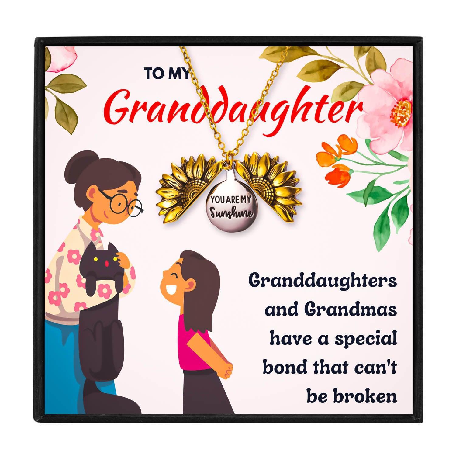 Grandma Grandmother Granddaughter Necklace, Granddaughter Gifts from Grandma,  Birthday Mothers Day Gifts for Grandma Nana from Granddaughter 