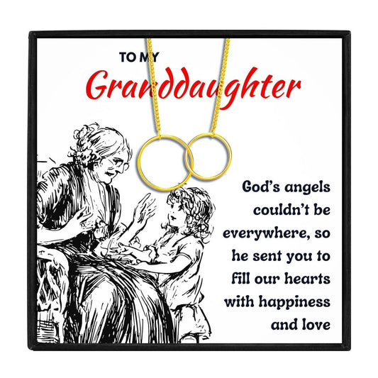 Grandmother & Granddaughter Gift Necklace Set - Granddaughter necklaces - Grandmother & Granddaughter Gift Necklace Set - Gold - by Hunny Life