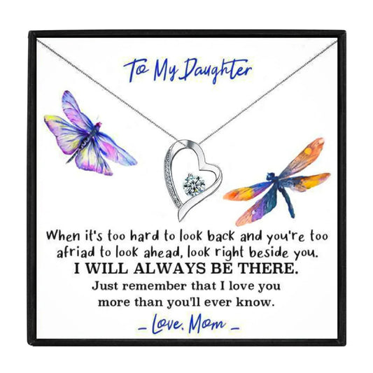 Heart crystal Pendant Chain Necklace gift for My Daughter - daughter necklaces - Heart crystal Pendant Chain Necklace gift for My Daughter - FHE-P043 - by Hunny Life