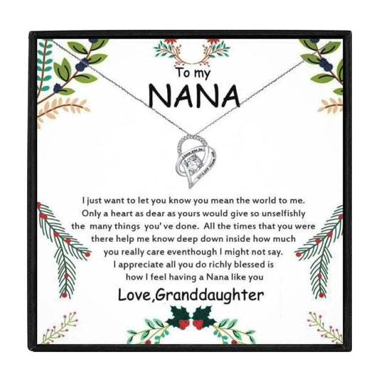 Heart Pendant Necklace for Grandma - grandma necklaces - Heart Pendant Necklace for Grandma - txx188w3 Gift Box - by Hunny Life