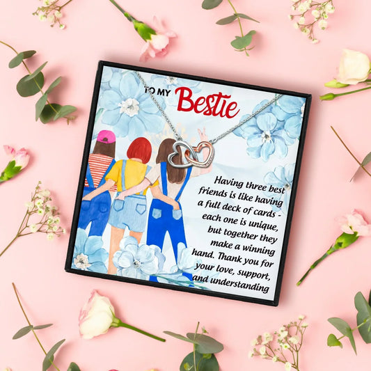 Heartfelt 3 Besties Necklace Gift Set - Friendship Necklace - Heartfelt 3 Besties Necklace Gift Set - Default Title - by Hunny Life