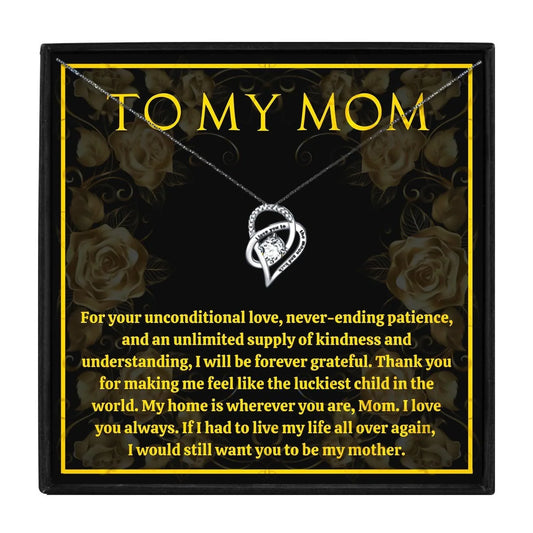 Heartfelt Thanks Mom Double Heart Necklace - mom necklaces - Heartfelt Thanks Mom Double Heart Necklace - Moon and Back - by Hunny Life