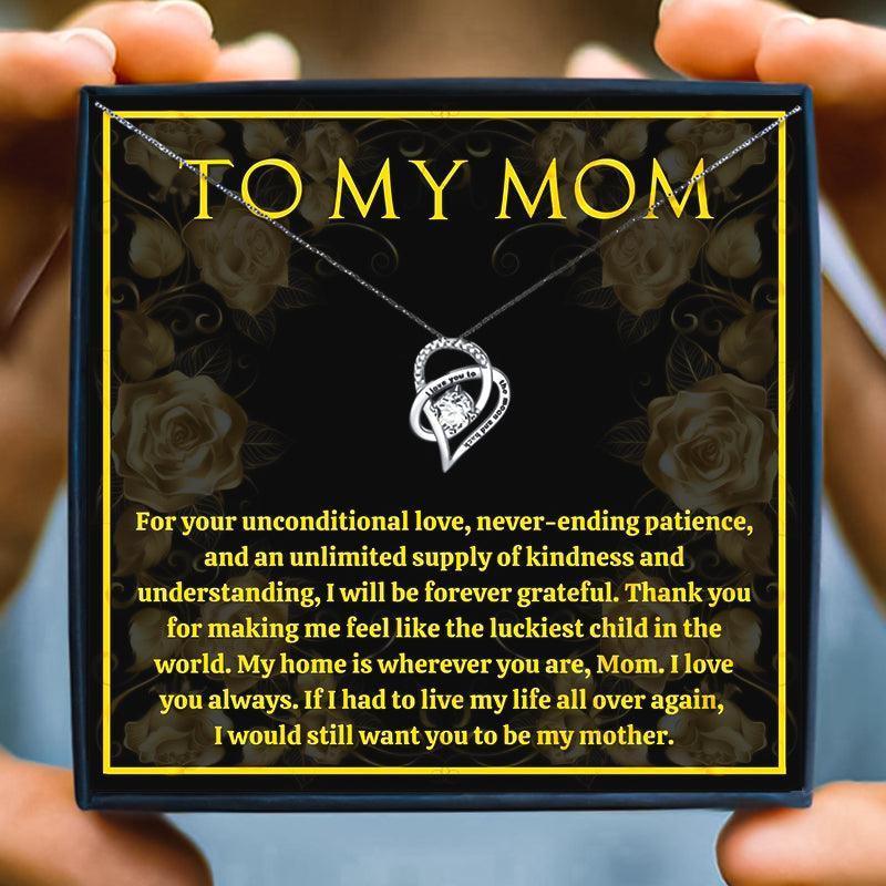 Heartfelt Thanks Mom Double Heart Necklace - mom necklaces - Heartfelt Thanks Mom Double Heart Necklace - Moon and Back - by Hunny Life