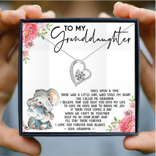 Hollow Heart Pendant Necklace for Granddaughter - Granddaughter necklaces - Hollow Heart Pendant Necklace for Granddaughter - Default Title - by Hunny Life