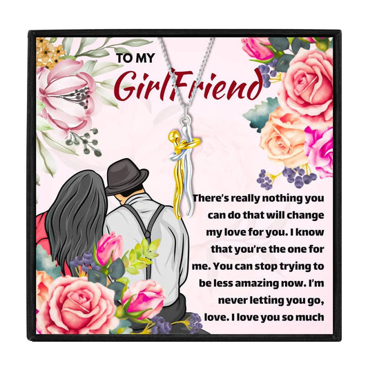 Hug Necklace Gift Set To My Girlfriend - Girlfriend Necklaces - Hug Necklace Gift Set To My Girlfriend - Silver and Gold - by Hunny Life