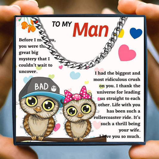 I Love my Husband Necklace For Husband From Wife - husband necklace - I Love my Husband Necklace For Husband From Wife - Silver / 50cm / 5mm - by Hunny Life