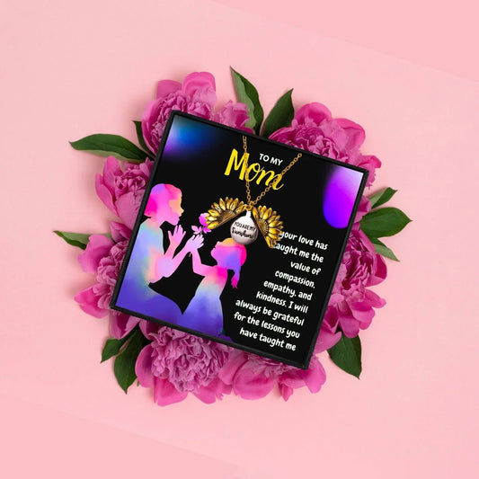 Inspirational Mom Sunflower Pendant Necklace - mom necklaces - Inspirational Mom Sunflower Pendant Necklace - Default Title - by Hunny Life