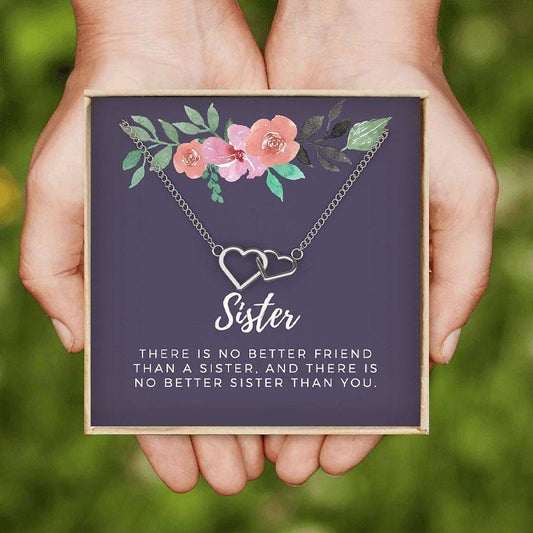 Interlock Double Heart Necklace for Sister - sister necklaces - Interlock Double Heart Necklace for Sister - Default Title - by Hunny Life