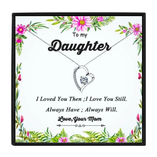 Interlocking Hearts Necklace For My Daughter - daughter necklaces - Interlocking Hearts Necklace For My Daughter - Design 2 - by Hunny Life