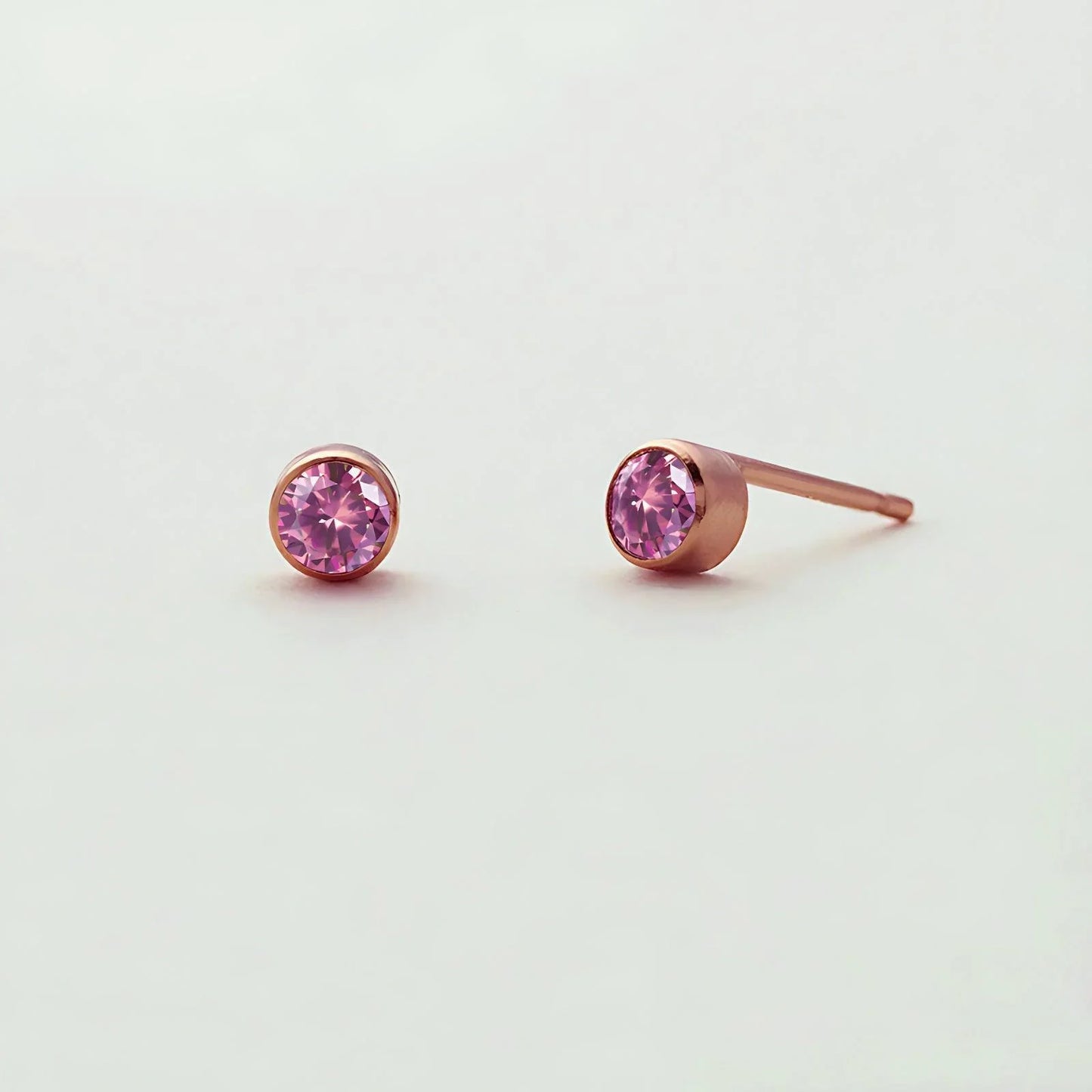 July Birthstone Cute Earrings - birthstone earring - July Birthstone Cute Earrings - Rose Gold - by Hunny Life