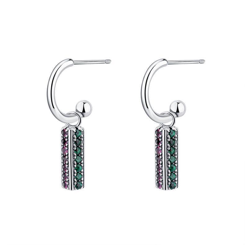Long 925 Sterling Silver Rainbow Colorful Lovely Earrings - Earrings - Long 925 Sterling Silver Rainbow Colorful Lovely Earrings - Silver - by Hunny Life