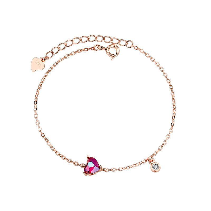Love Rose Gold Red Bracelet - Bracelets - Love Rose Gold Red Bracelet - Rose Gold - by Hunny Life