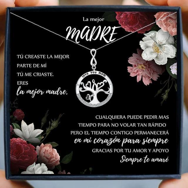 Love You Mom Tree Pendant Necklace - mom necklaces - Love You Mom Tree Pendant Necklace - FR-N15-HE076 - by Hunny Life