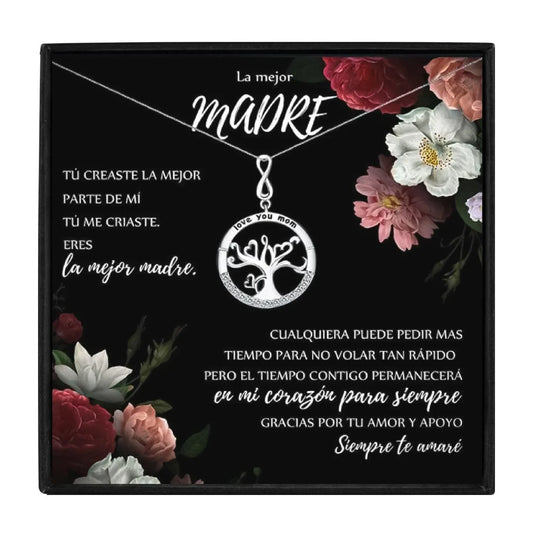 Love You Mom Tree Pendant Necklace - mom necklaces - Love You Mom Tree Pendant Necklace - ES-N15-HE076 - by Hunny Life