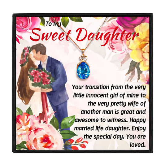 Lovely Gift For Daughter From Mom On Wedding Day - Daughter Wedding Gift - Lovely Gift For Daughter From Mom On Wedding Day - Blue Crystal - by Hunny Life