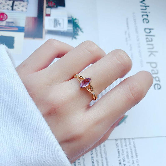 Luxury Lavender Amethyst White Zirconium Ring - rings - Luxury Lavender Amethyst White Zirconium Ring - Amethyst / 10th - by Hunny Life
