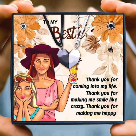 Magnetic Bff Matching Necklaces Gift Set For 2 - Friendship Necklace - Magnetic Bff Matching Necklaces Gift Set For 2 - Default Title - by Hunny Life