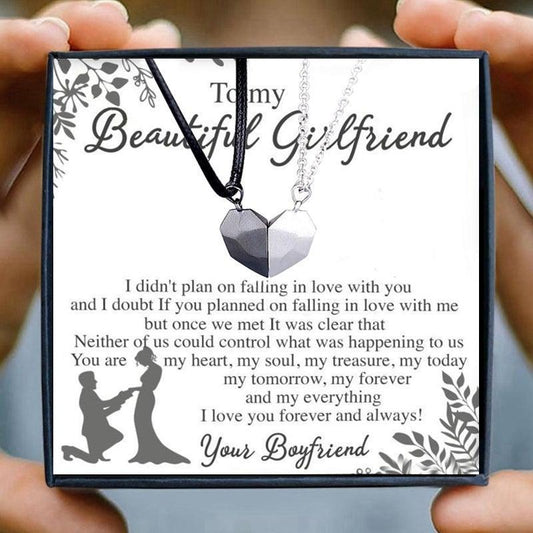 Magnetic heart Couple Necklace to my girlfriend - Girlfriend Necklaces - Magnetic heart Couple Necklace to my girlfriend - Default Title - by Hunny Life