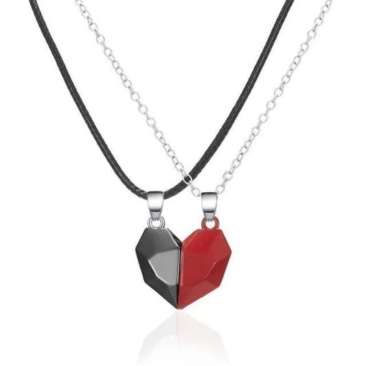 Magnetic Suction Wishing Stone Necklace - necklaces - Magnetic Suction Wishing Stone Necklace - Black Red - by Hunny Life