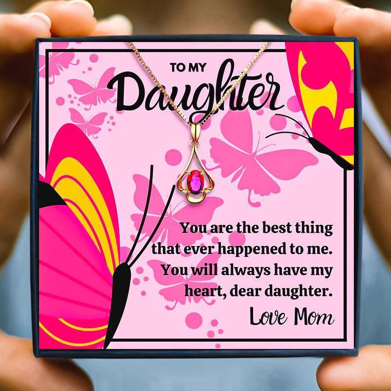 Matching Mom And Daughter Jewelry Gift Set - daughter necklaces - Matching Mom And Daughter Jewelry Gift Set - Red Crystal Necklace / Rose Gold - by Hunny Life