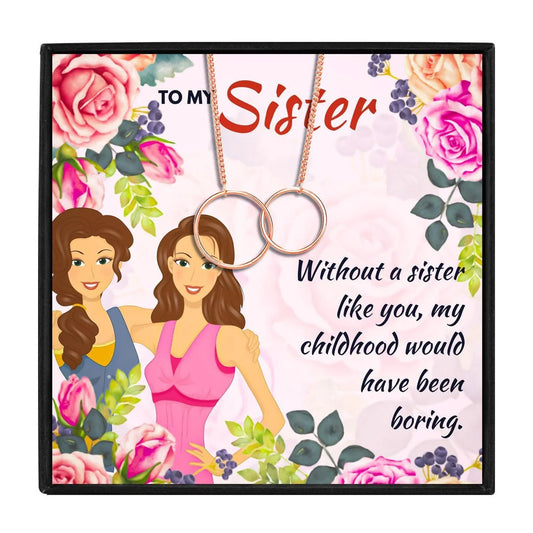 Meaningful Matching Necklace Gift for Sister - sister necklaces - Meaningful Matching Necklace Gift for Sister - Rose Gold - by Hunny Life