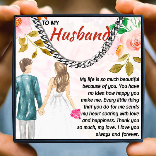 Meaningful Necklaces For My Man From Wife - husband necklace - Meaningful Necklaces For My Man From Wife - Silver / 50cm / 5mm - by Hunny Life