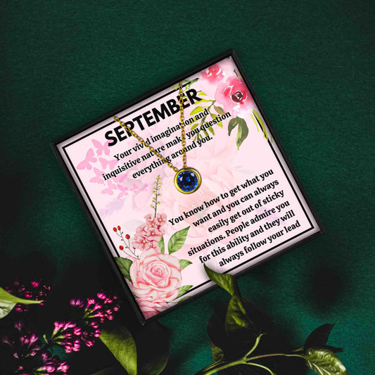 Meaningful September Birthstone Necklace Gift Set - Birth Month necklace - Meaningful September Birthstone Necklace Gift Set - Gold - by Hunny Life