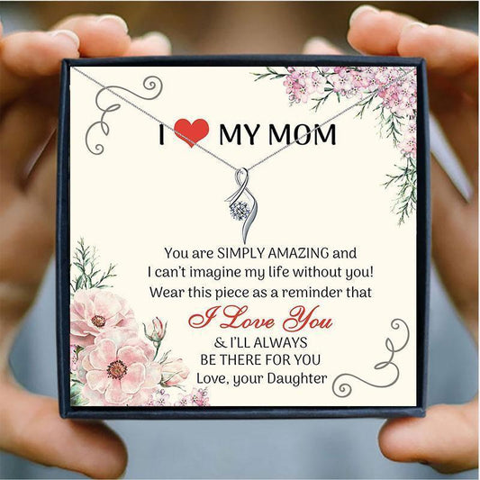 Mom Retro Pendant Necklace for Women - mom necklaces - Mom Retro Pendant Necklace for Women - White Crystal - by Hunny Life