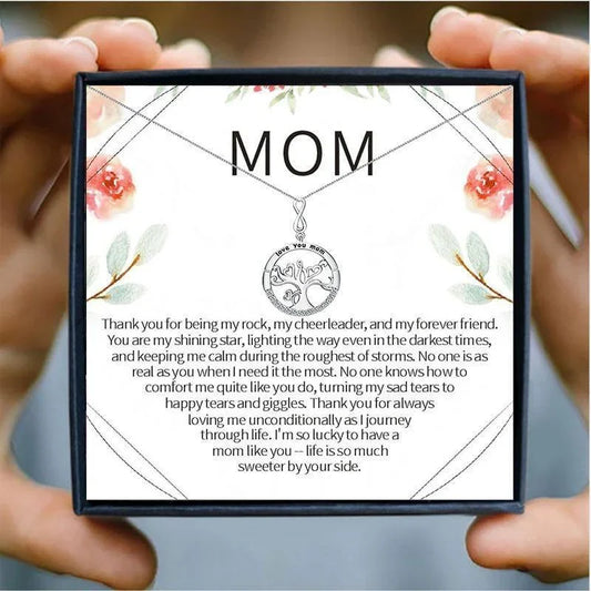 Mom Tree of Life Family Tree Gift Necklace Set - mom necklaces - Mom Tree of Life Family Tree Gift Necklace Set - Default Title - by Hunny Life