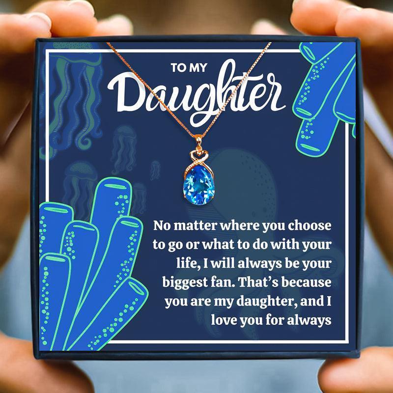 Mommy Daughter Necklace Gift Set From Mum - daughter necklaces - Mommy Daughter Necklace Gift Set From Mum - Red Crystal Necklace / Rose Gold - by Hunny Life