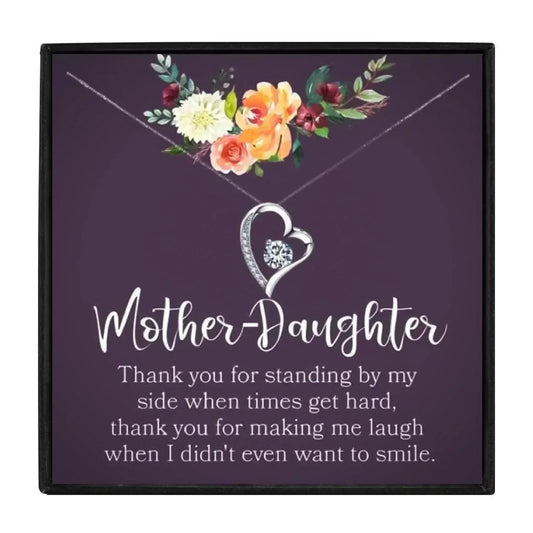 Mother and Daughter Crystal Necklace - mom and daughter necklaces - Mother and Daughter Crystal Necklace - txx199q6 Gift Box - by Hunny Life