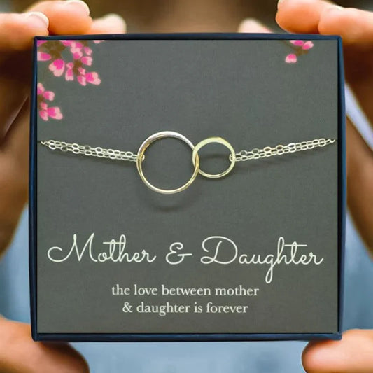 Mother and Daughter Double Circle Bracelet Gift - mom and daughter bracelets - Mother and Daughter Double Circle Bracelet Gift - Default Title - by Hunny Life