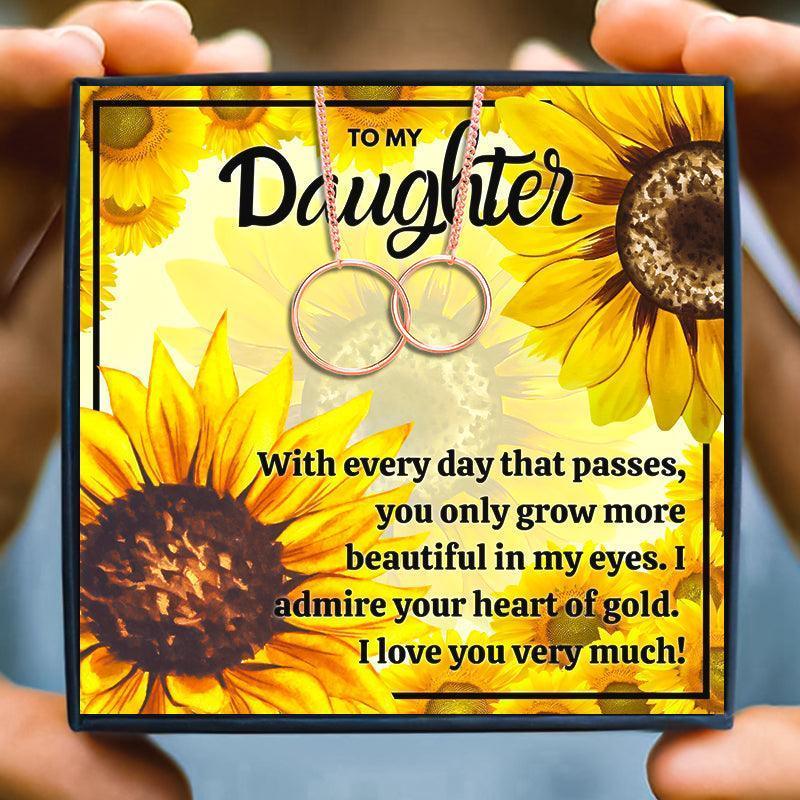 Mother & Daughter Double Circles Necklace Gift Set - daughter necklaces - Mother & Daughter Double Circles Necklace Gift Set - Rose Gold - by Hunny Life