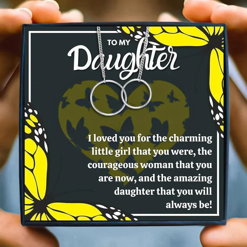 Mother And Daughter Infinity Circles Necklace From Mom - daughter necklaces - Mother And Daughter Infinity Circles Necklace From Mom - Rose Gold - by Hunny Life