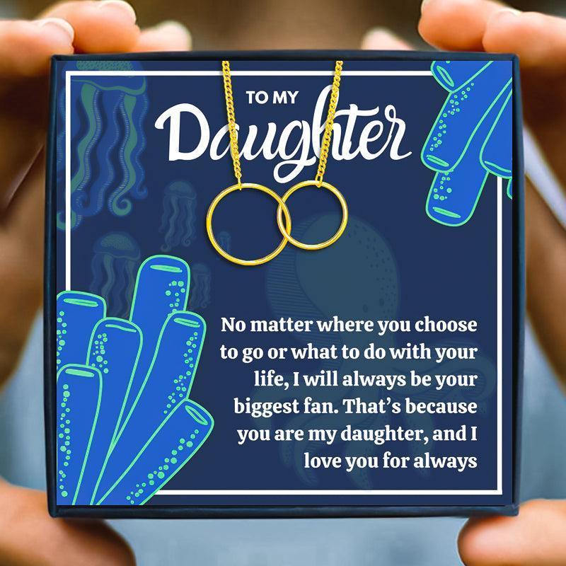 Mother & Daughter Interlocking Circle Gift Necklace - daughter necklaces - Mother & Daughter Interlocking Circle Gift Necklace - Rose Gold - by Hunny Life