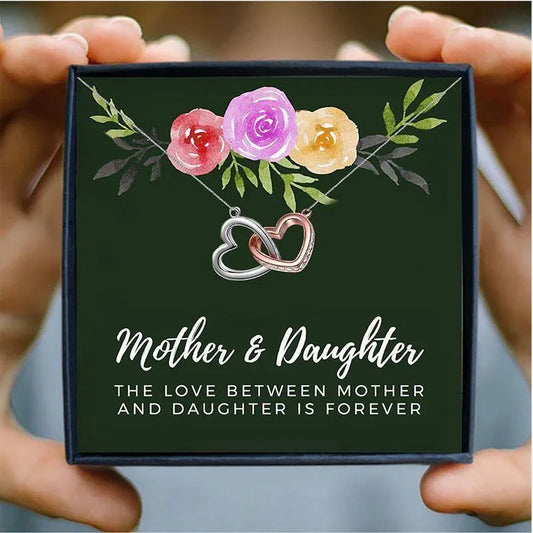 Mother Daughter Double Heart Chain Gift Necklace - mom and daughter necklaces - Mother Daughter Double Heart Chain Gift Necklace - Default Title - by Hunny Life