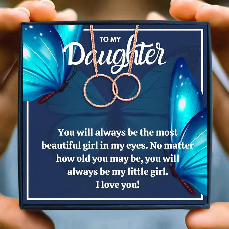 Mother Daughter Friend Open Circle Necklace Gift Set - daughter necklaces - Mother Daughter Friend Open Circle Necklace Gift Set - Rose Gold - by Hunny Life