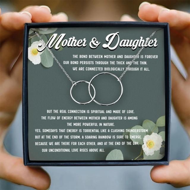 Mother Daughter Gift Necklace Set - mom and daughter necklaces - Mother Daughter Gift Necklace Set - txx191Q5Gift Box - by Hunny Life