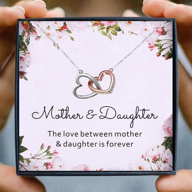 Mother Daughter Heart Necklace Gift Set - mom and daughter necklaces - Mother Daughter Heart Necklace Gift Set - txx217q11 Gift Box - by Hunny Life