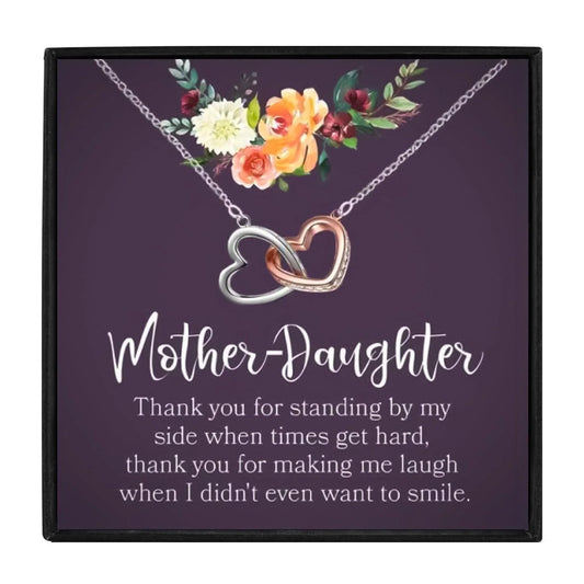 Mother Daughter Heart Necklace Gift Set - mom and daughter necklaces - Mother Daughter Heart Necklace Gift Set - txx217q6 Gift Box - by Hunny Life