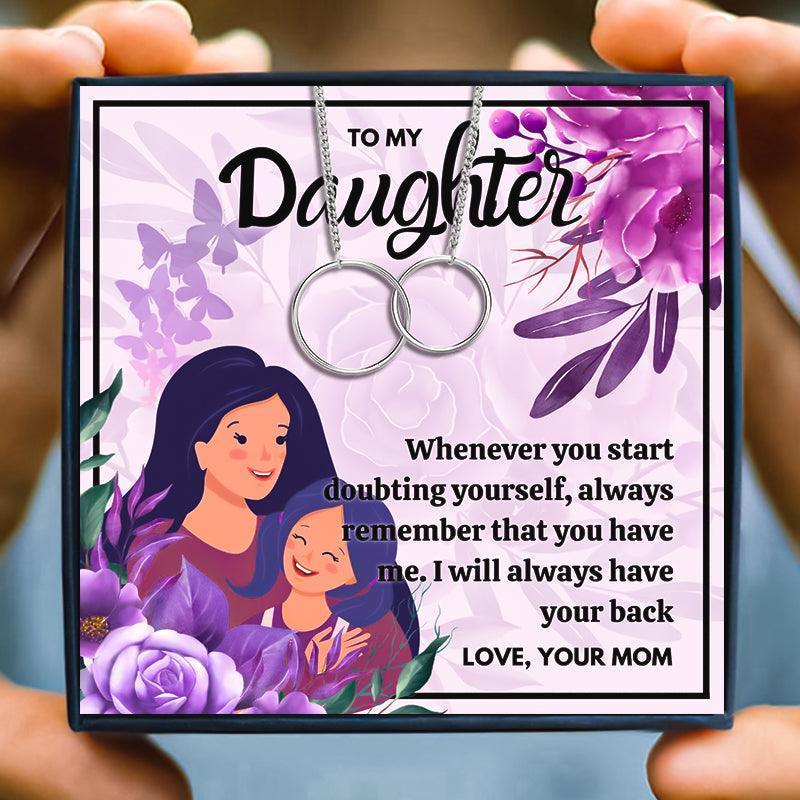 Mother Daughter Interlocking Circle Necklace Gift Set - daughter necklaces - Mother Daughter Interlocking Circle Necklace Gift Set - Rose Gold - by Hunny Life