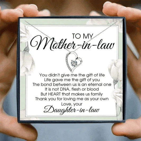 Mother in Law Heart Necklace From daughter in Law - mother in law Necklaces - Mother in Law Heart Necklace From daughter in Law - Default Title - by Hunny Life