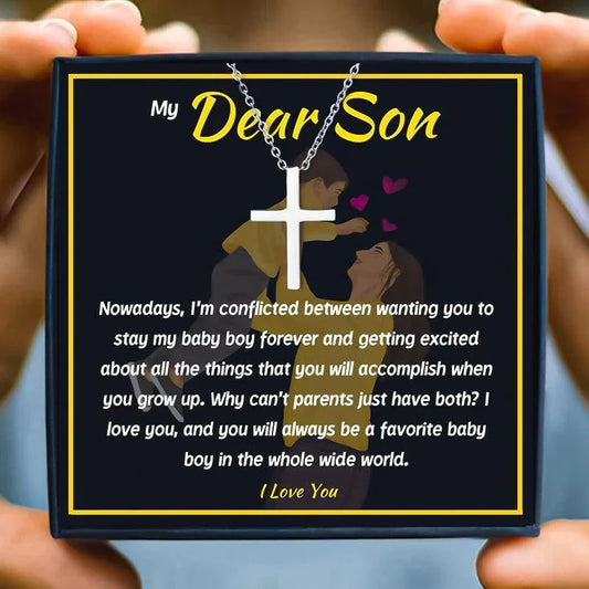 Mother Son Necklace Gift for Son From Mom - son necklace - Mother Son Necklace Gift for Son From Mom - Default Title - by Hunny Life