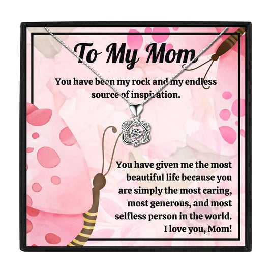 Mummy Love Double Heart Shaped Gift Necklace - mom necklaces - Mummy Love Double Heart Shaped Gift Necklace - Crystal Heart - by Hunny Life