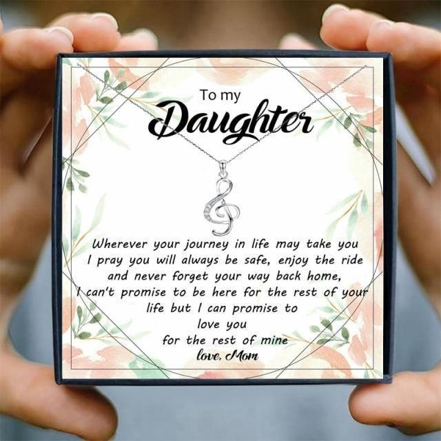 Music Note Pendant gift Necklace for Daughter - daughter necklaces - Music Note Pendant gift Necklace for Daughter - Design 1 - by Hunny Life