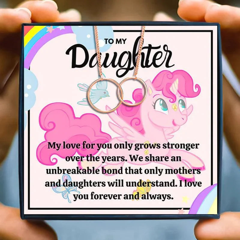 My Daughter Forever My Friend Circle Necklace - daughter necklaces - My Daughter Forever My Friend Circle Necklace - Rose Gold - by Hunny Life